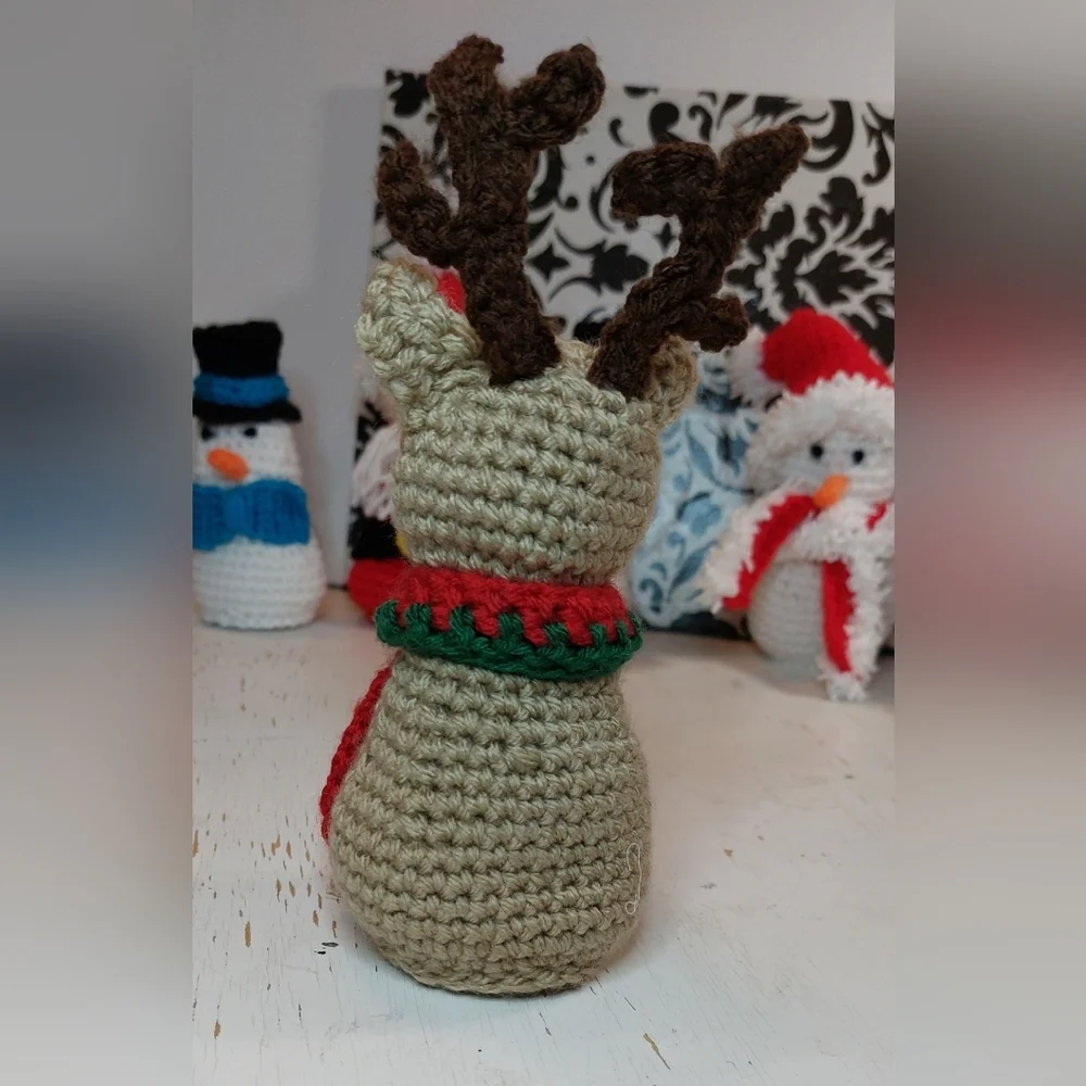 Cute Christmas Reindeer Ahead! Handmade by me! Holiday Decoration Unique Gift